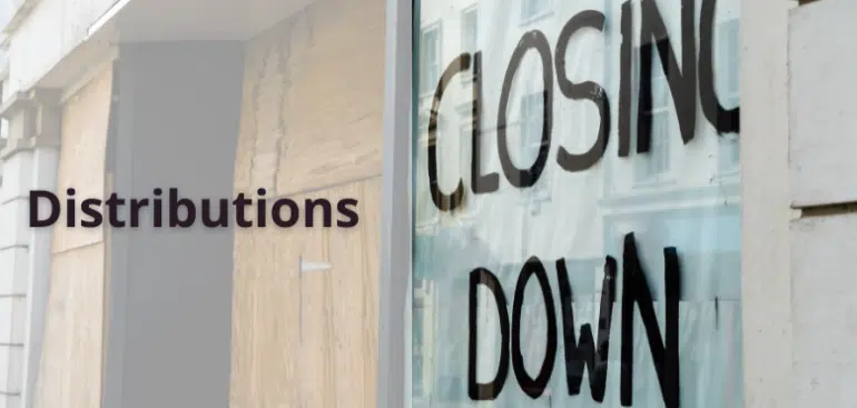 Distributions on cessation of a company